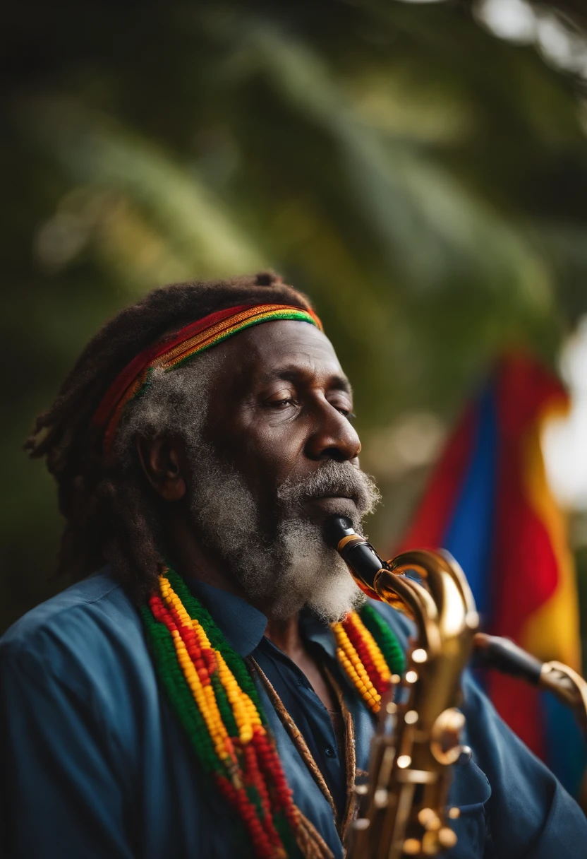 old man rastafari sax