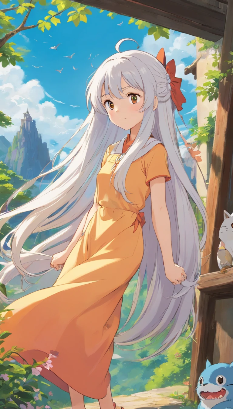 Funny,comical,(Playful),toys,illustration,A high resolution,Vibrant colors,Soft lighting,Random actions,Wear randomly,Random angles,(Exquisitehands:1.5)(Perfect body proportion:1.5)(More refined anime eyes:1.5)long whitr hair,random hair style