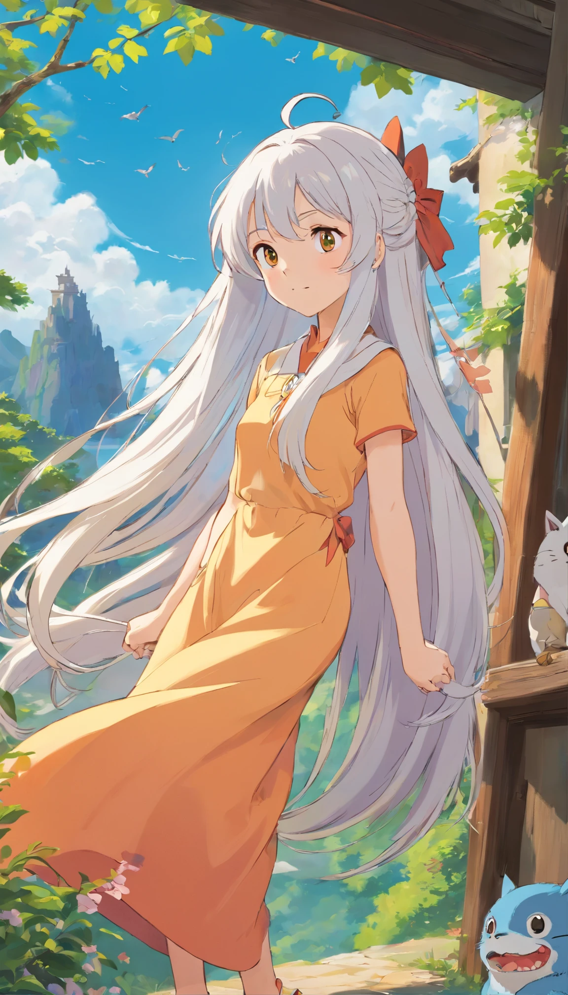 Funny,comical,(Playful),toys,illustration,A high resolution,Vibrant colors,Soft lighting,Random actions,Wear randomly,Random angles,(Exquisitehands:1.5)(Perfect body proportion:1.5)(More refined anime eyes:1.5)long whitr hair,random hair style