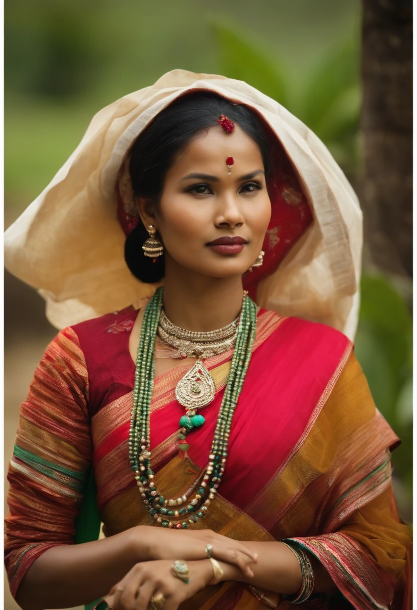 a Manipuri woman with traditional dresses