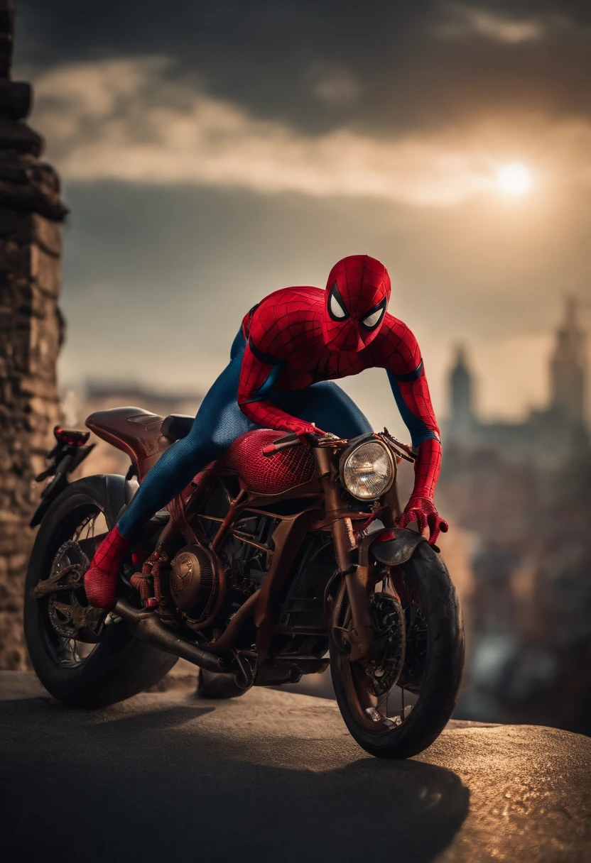 Spiderman riding dragon, the dragon suitable his suit