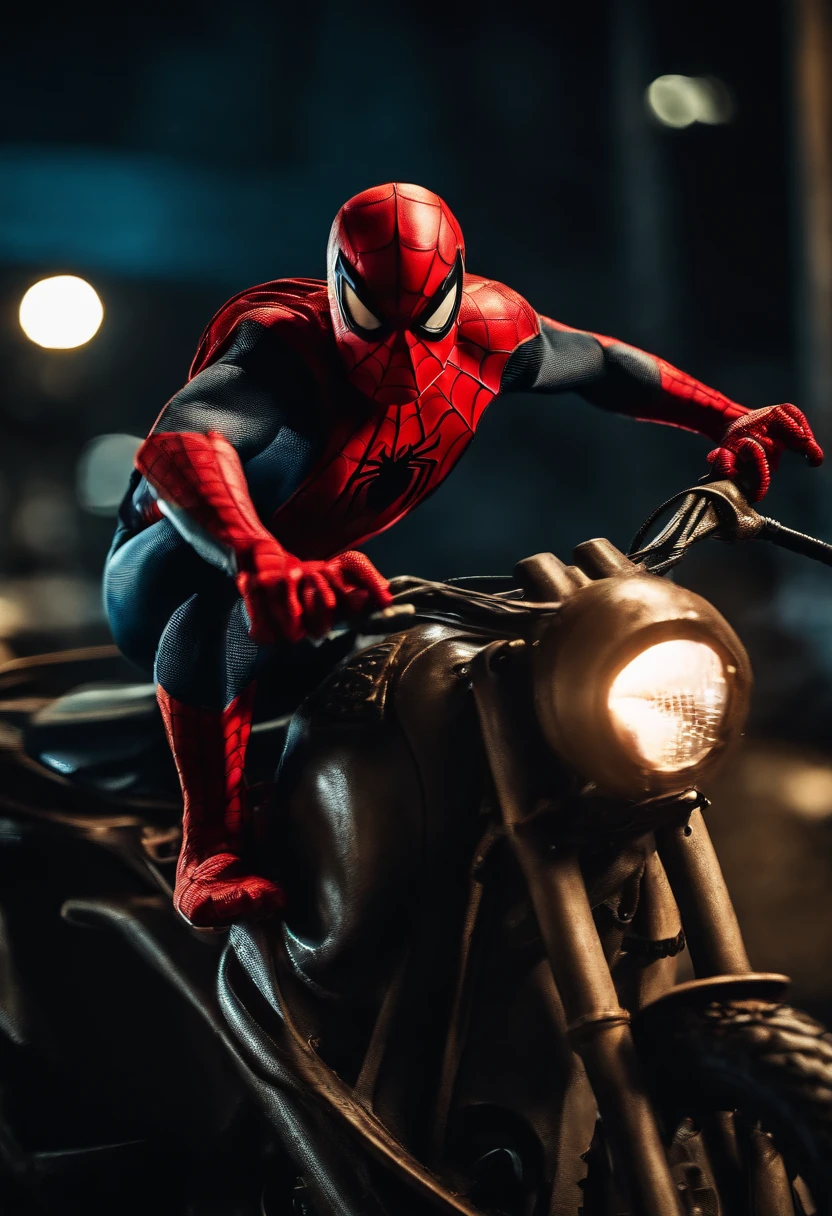 Spiderman riding the dragon, the dragon suitable his suit