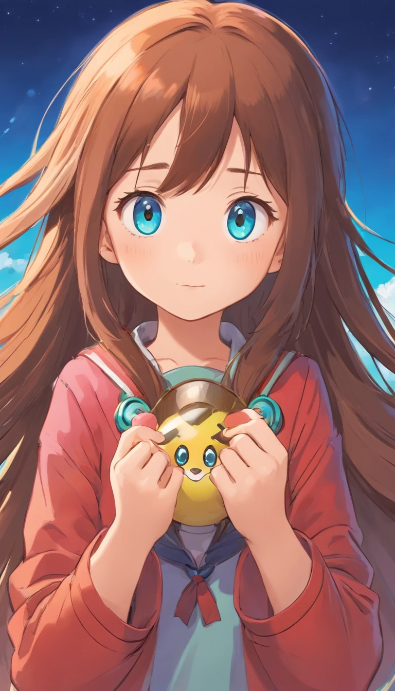 Funny, comical, little girl, 5 years old, todler, (Playful), toys,illustration, A high resolution, Vibrant colors, Soft lighting, Random actions，Wear randomly，Random angles,（Exquisitehands:1.5)（Perfect body proportion:1.5）（More refined anime eyes:1.5）long hair，random hair style
