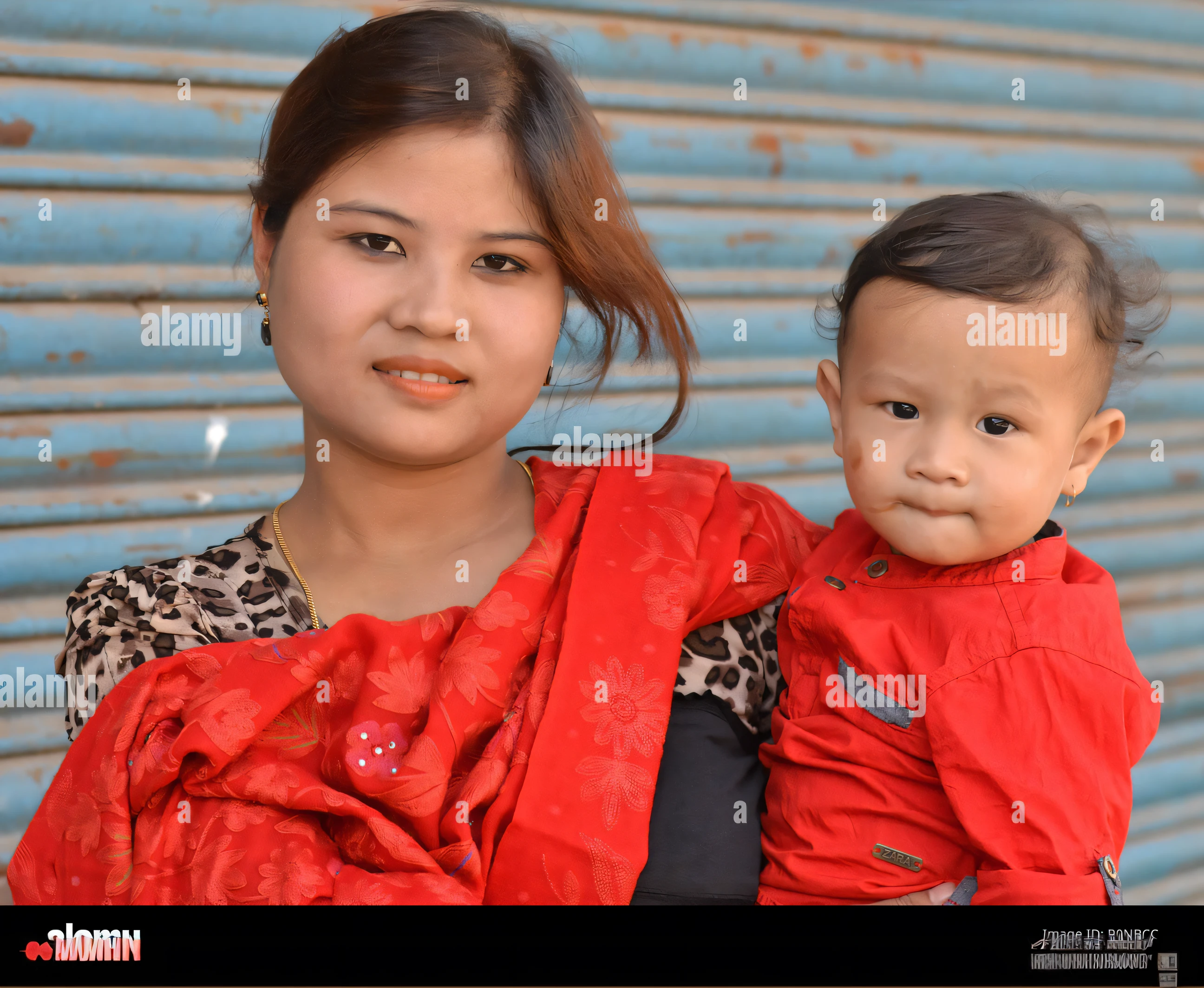 remove the child from the picture , change the face of the woman into a hard worker mother