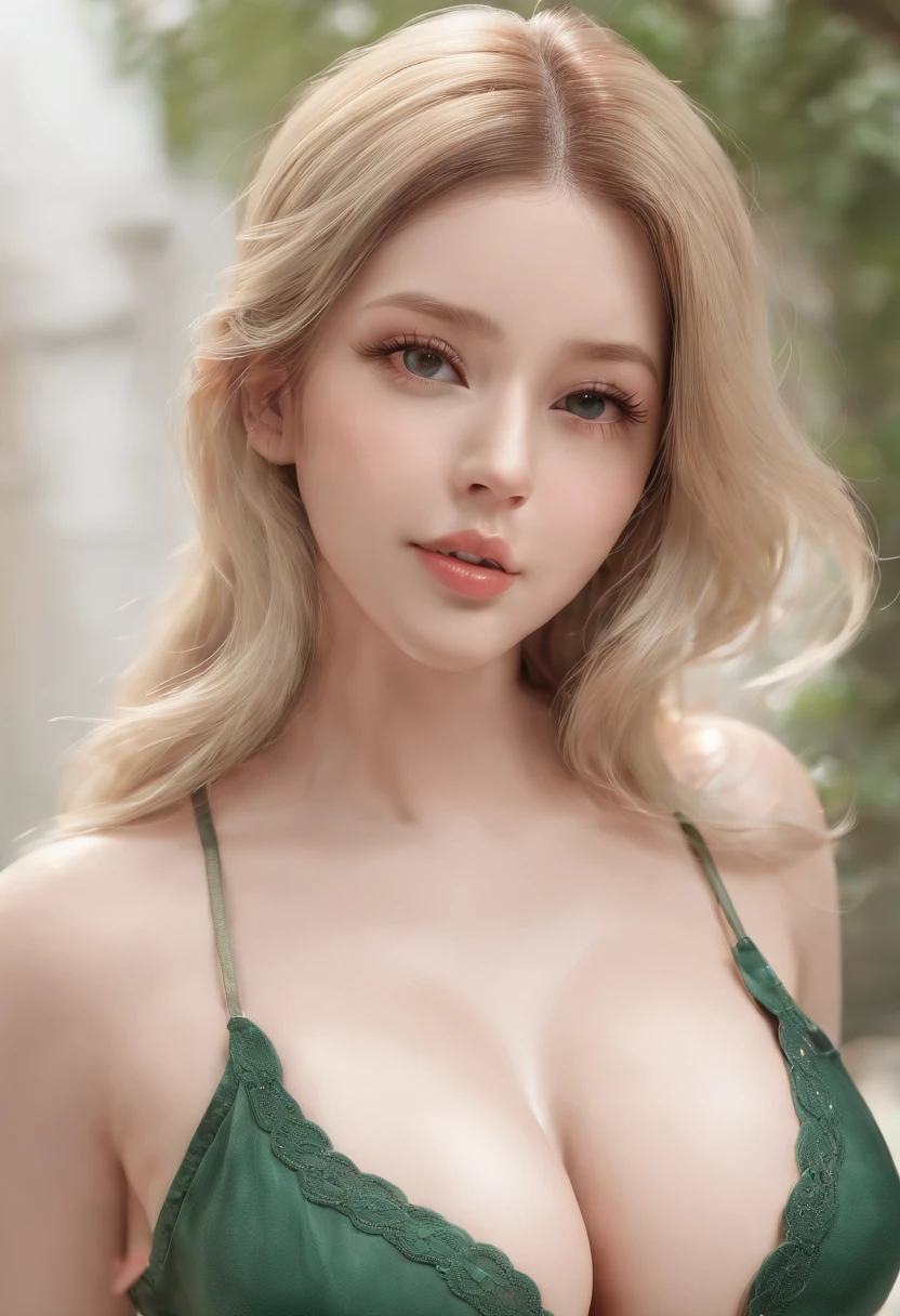 Ultra-detailed complex 3D rendering of faces、(masterpiece、top-quality、octan render、)、Glamour shot full body image、Very beautiful young elf、 cleavage of the breast、(highlydetailed skin:1.2)、(((Green dress))))。、8K、((Very soft breasts))、((noticeable large pink areola))、((huge-breasted:2.4))、Beautiful Caucasian woman with big buttocks full soft breasts and white skin、1 persons、Long braided hair、large full breasts、dynamic ungle、hyper realistic photography、(((a blond)))、ArtStation Trends, Clear focus, intricate detailes, A detailed eye, foco nítido, a digital rendering, proffesional、abdominals、glowy skin、coming out of the water, in the swamp, Close-up of, Photo Portrait Matte Painting, photos realistic, (Lusciousness:1.3), Caucasian women、Very beautiful elves、Photorealsitic、realistic skin textures、Colossal tits、outside of house、a blond、Green dress、Blonde Elf、a blond、troubled look、naked