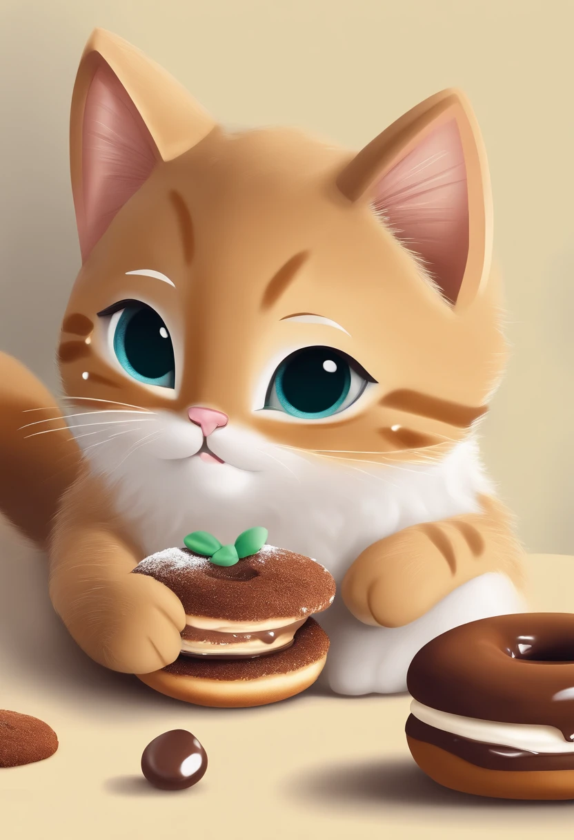 Illustration for Dunets menu inspired by cats with the following names and flavors : chococat
snowcat
miau de leite
ovomiautine
tradicimiau
ronrom
especial do gato
catnip
sonho em patinhas
Massa de donut, coberto com chocolate ao leite.
Massa de donut, topped with sugar and cinnamon, com recheio de doce de leite.
Massa de donut, topped with iced sugar.
Massa de donut, coberto com chocolate ao leite com ovomaltine.
Massa de donut, glazed with icing sugar.
Massa de donut, coberto com chocolate branco e granulados coloridos.
Massa de donut, coberto com chocolate branco e orelhinhas de marshmallow.
Massa de donut, topped with white chocolate and delicious lemon filling.
Massa de donut, coberto com uma patinha de chocolate e recheio de brigadeiro.