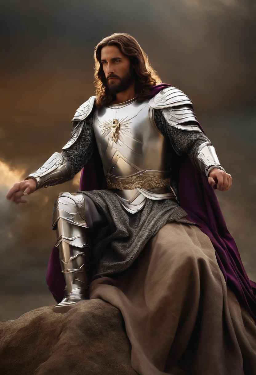 jesus christ wearing silver armor