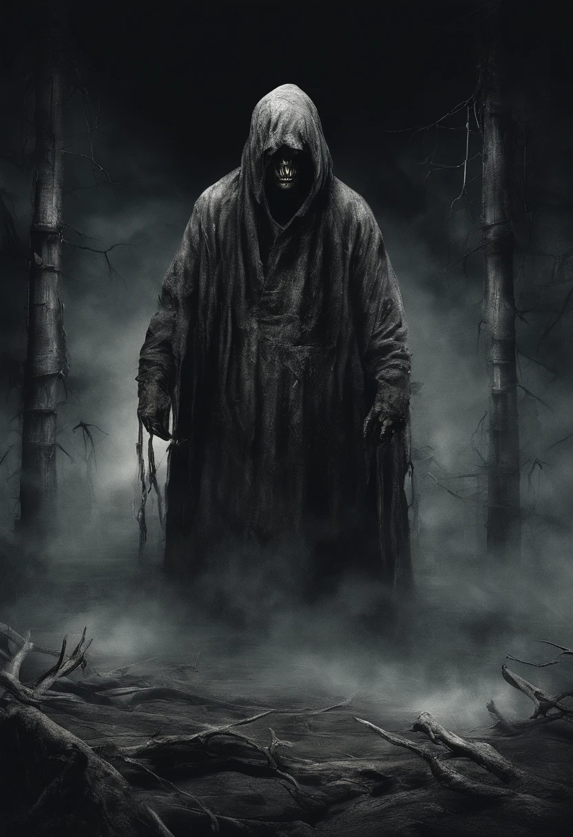 ral-mold,(by Nicola Samori:1.2),peter de seve,
masterpiece,best quality,in the style of nicola samori,3D,hauntingly abstract,style of Stephen Gammell,by Francis Bacon,shifting textures,grayscale,photorealism,high resolution,
A terrifying creature,on the path of the dark forest,with a tattered cloak,(scarlet eyes glowing:1.2),and a disgusting mold all over its body,