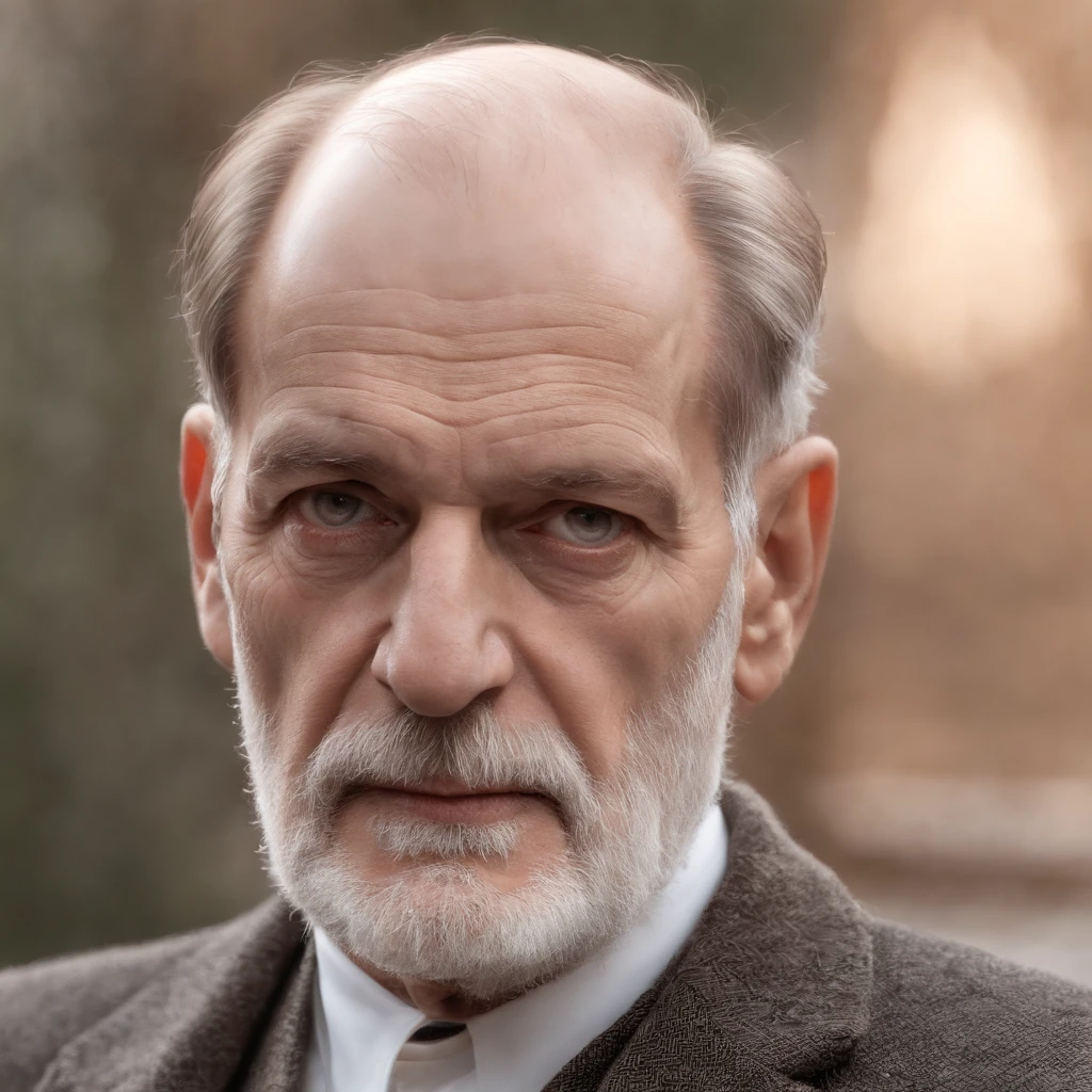 Sigmund freud, expression of anger, olhar elegante para o observador