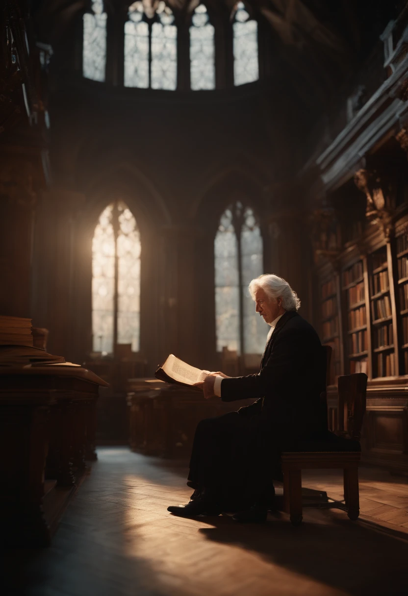 Jimmy Page reading about the occult in an old library3D Game Cinematic Feel, Epic 3D Videogame Graphics, Intricately Detailed, 8K Resolution, Dynamic Lighting, Unreal Engine 5, CryEngine, Trending on ArtStation, HDR, 3D Masterpiece, Unity Render, Perfect Composition