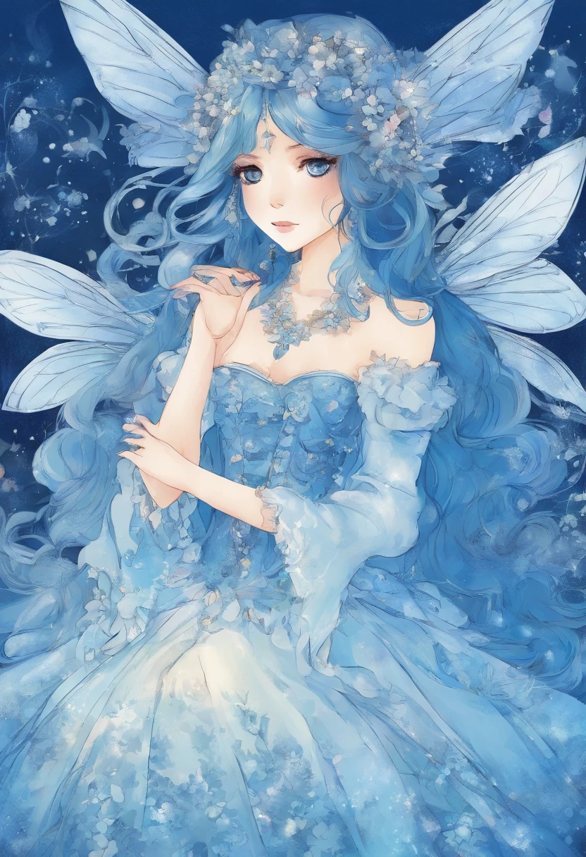 sachin and babi light blue dress Halloween Princess Anime Show Dresses for Girls Cotton Fairy Character  Dresses with Send Sleeves for Dress up main image 0