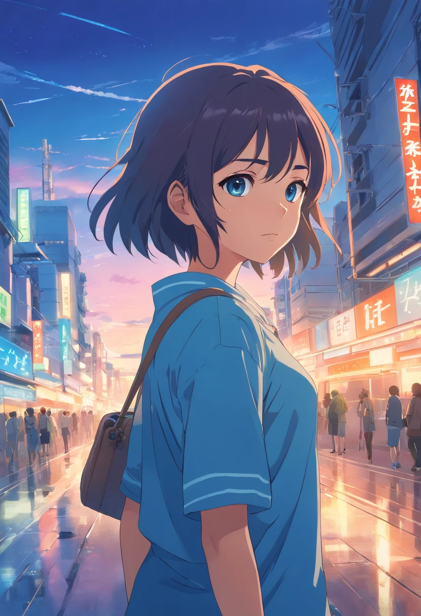 anime girl in blue
