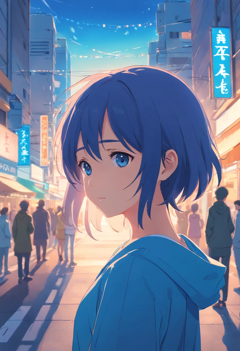 anime girl in blue