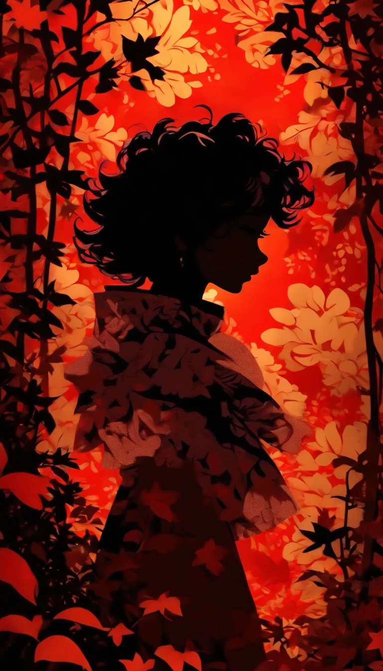 (Silhouette Art,cutouts:1.6)
(((Paper cutting art,A world where only black exists:1.3)
(Cowboy Shot),1 girl,Solo,
(Kimono Girl,profile:1.2),white, Clear and beautiful face,Black cat on shoulder, uncluttered silhouette of cat
break
(Colored leaves、amarelo Red:3.1)
Textured glass background,