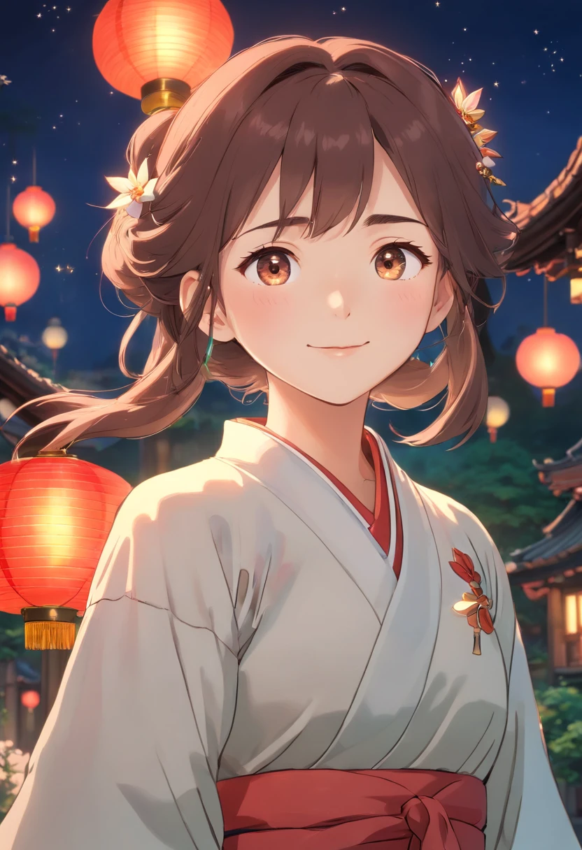 Best quality, Masterpiece, A high resolution, 1girll,Blush,(Seductive smile:0.8),Star-shaped pupils,China Hanfu,hair adornments,necklace, jewelry,Beautiful face,after sexing_Body, Tyndall effect,Photorealistic, Dark Studio, rim lit, twotonelighting,(highdetailskin:1.2), 8K, Ultra HD, Digital SLR, Soft lighting, High quality, voluminetric lighting, candid, photographed, high resolution, 4K, 8K, Bokeh.