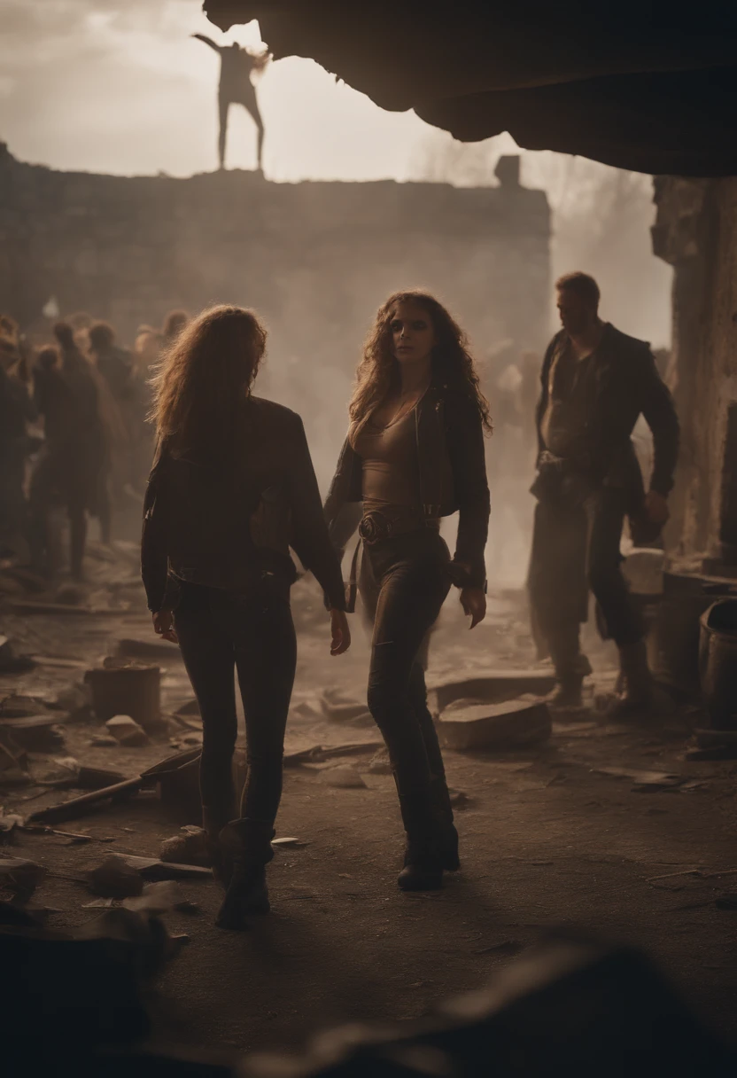 Imagine a post-apocalyptic party where everybody is drunk and girls are dancing over ruins and chaos