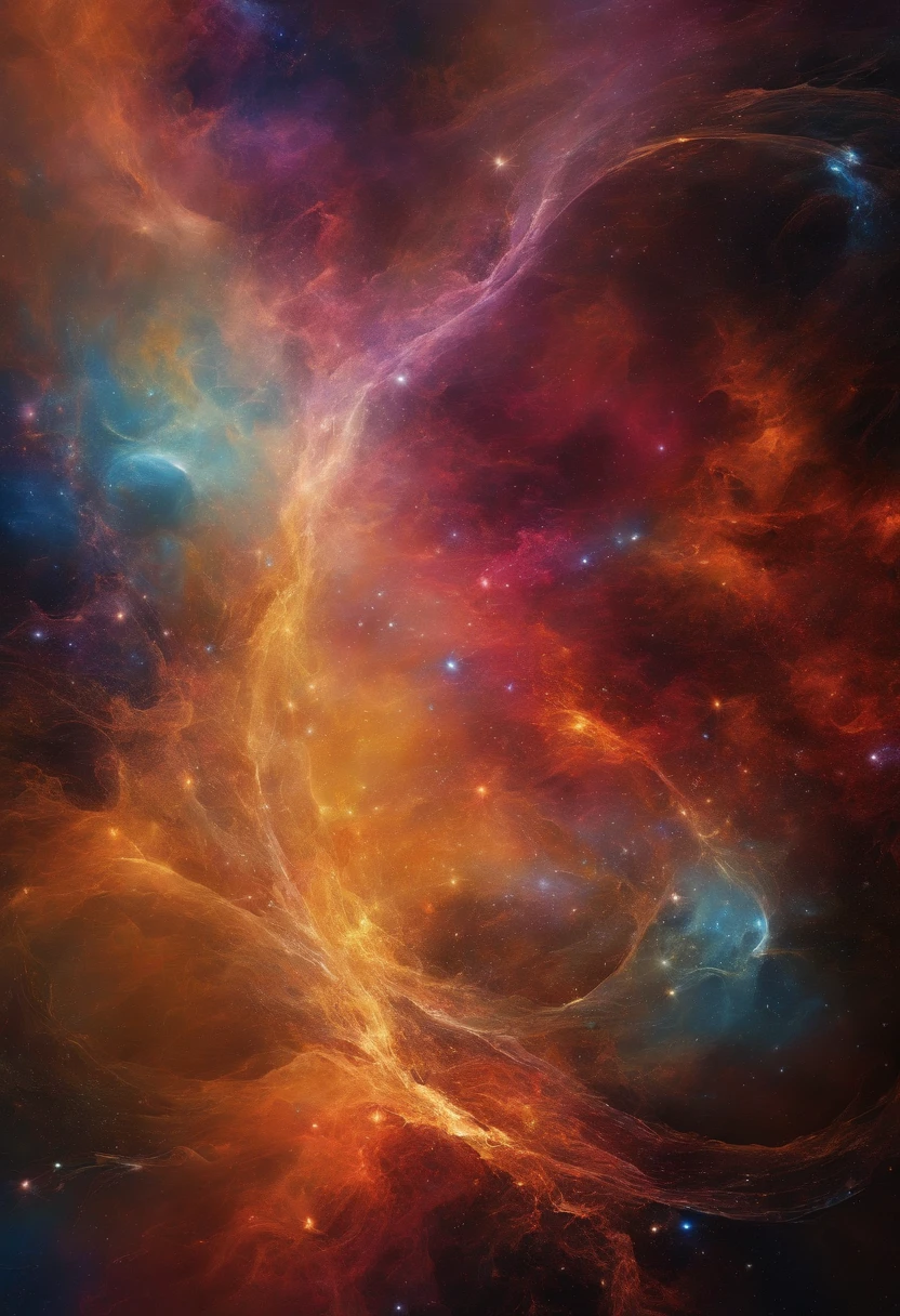 Create an abstract image of contemporary philosophical thoughts or reasons that refer to an unknown of life