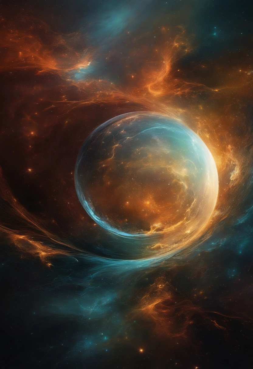 Create an abstract image of contemporary philosophical thoughts or reasons that refer to an unknown of life