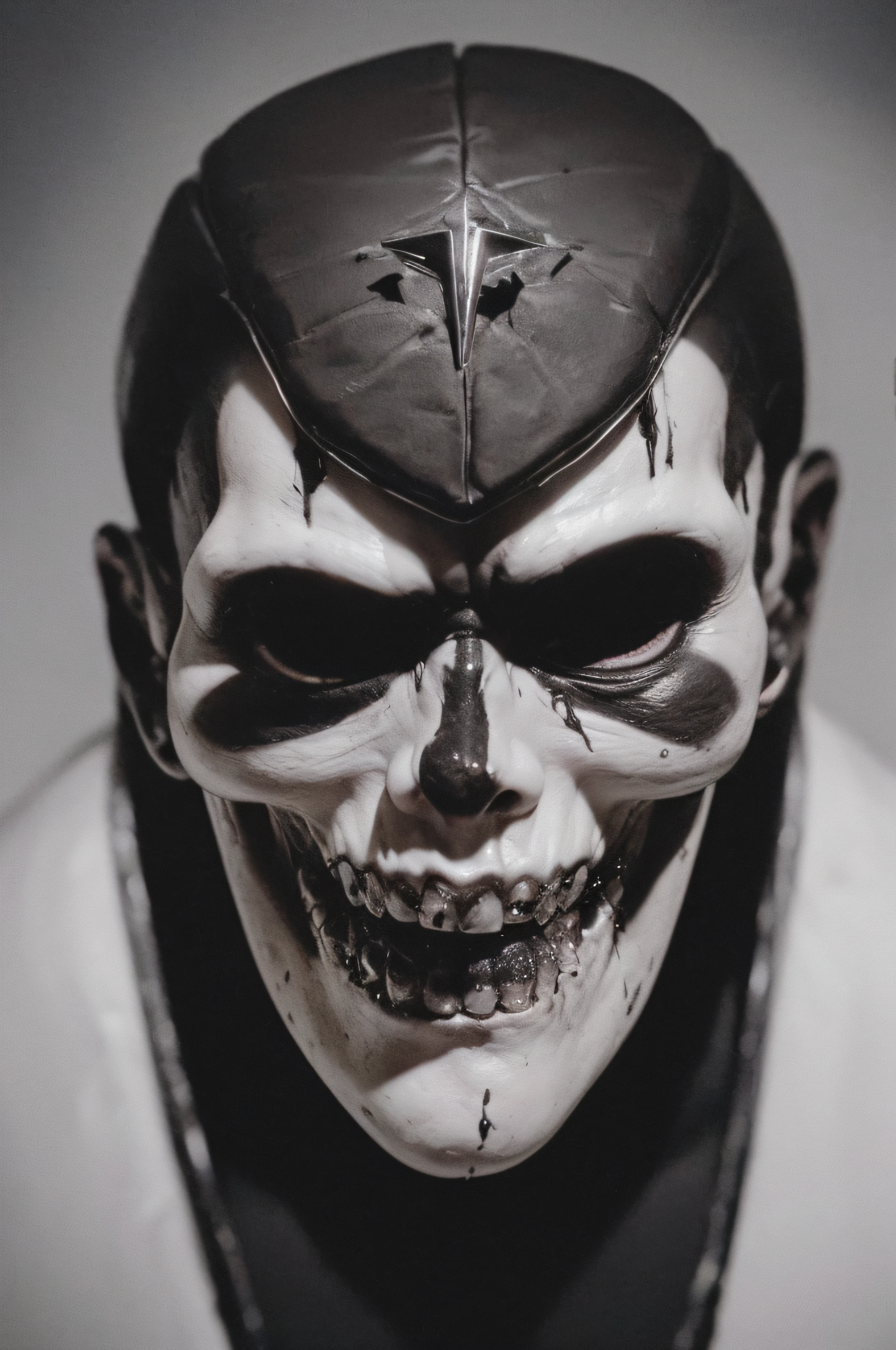 "(The best lighting, oscuro, dramatic),(feto calavera alien, Hellraiser, Cicatrices, , sexy, cerebro, sangre, una rata dentro de la cabeza, terror.),(ojos rojos, calaveras). morning light.