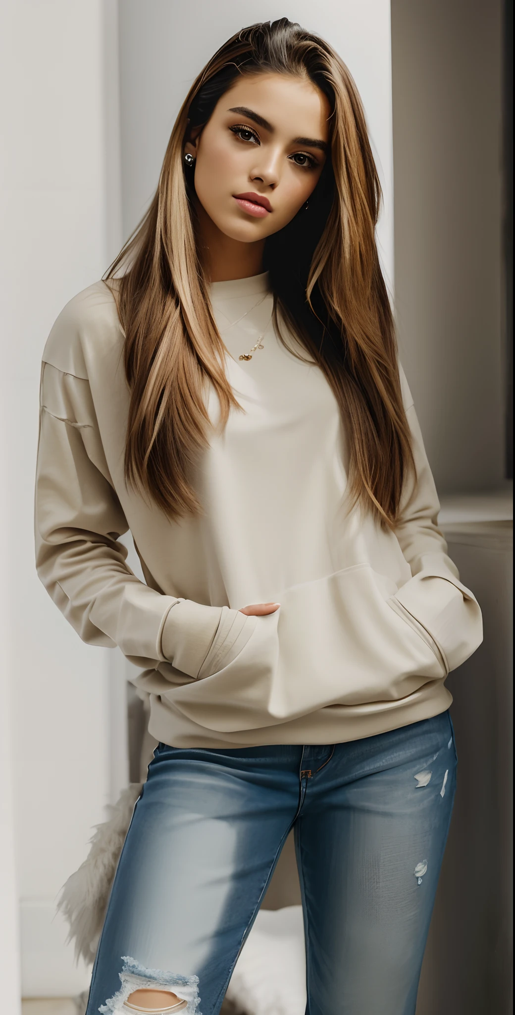 White sweatshirt