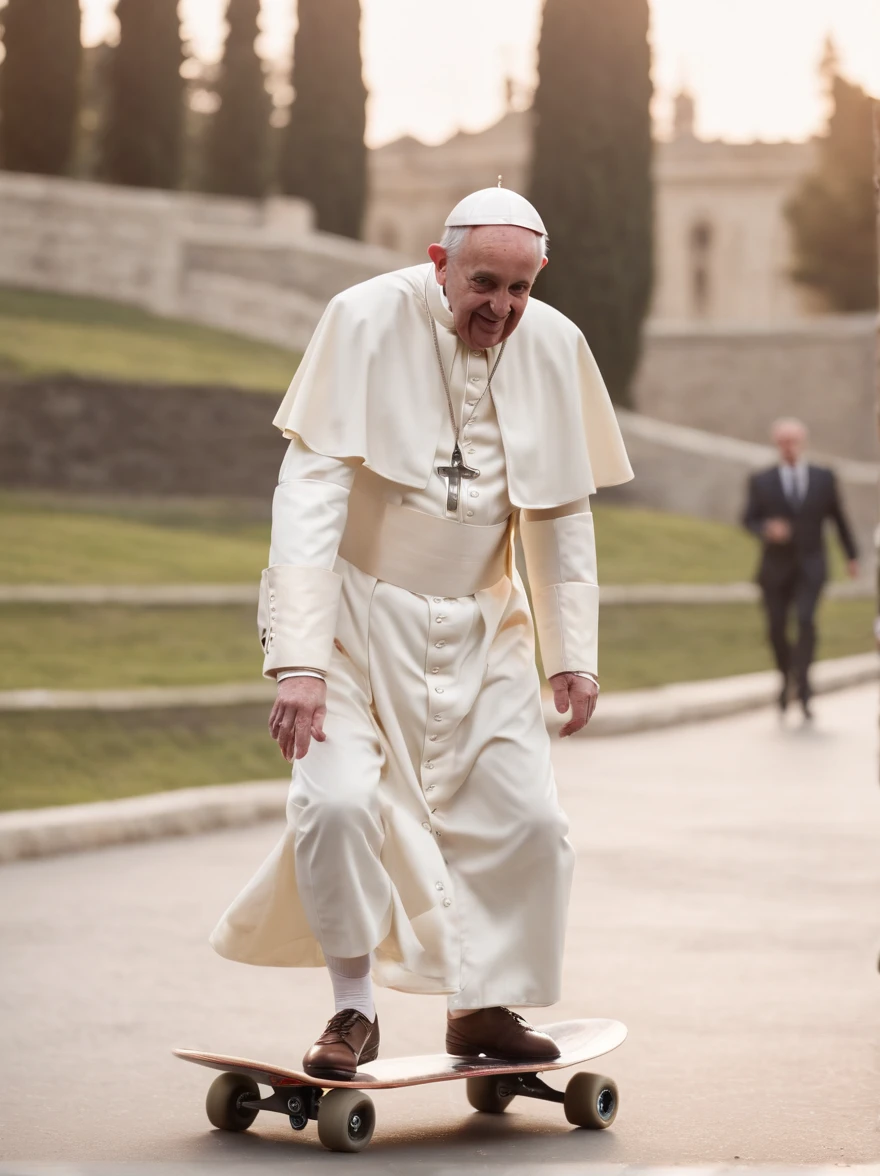 Pope Francis skateboarding