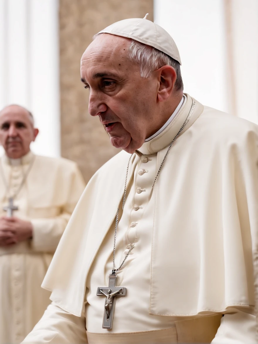 Papa Francisco usando uma camiseta do Cusilho Jovem