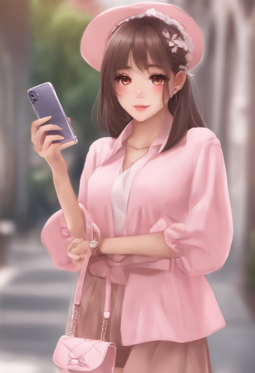 chizuru mizuhara, Anime girl in pink shirt and pink purse holding a cell phone, seductora chica de anime, nude, Anime Moe Artstyle, Atractiva chica de anime, (Chica anime), Chica anime, [ Arte digital 4K ]!!, Estilo anime Ecchi, linda chica de anime, Ecchi, Chica bonita de anime, Una chica de anime, OPPAI, Arte de anime digital!!, oc commission, pose casual, real