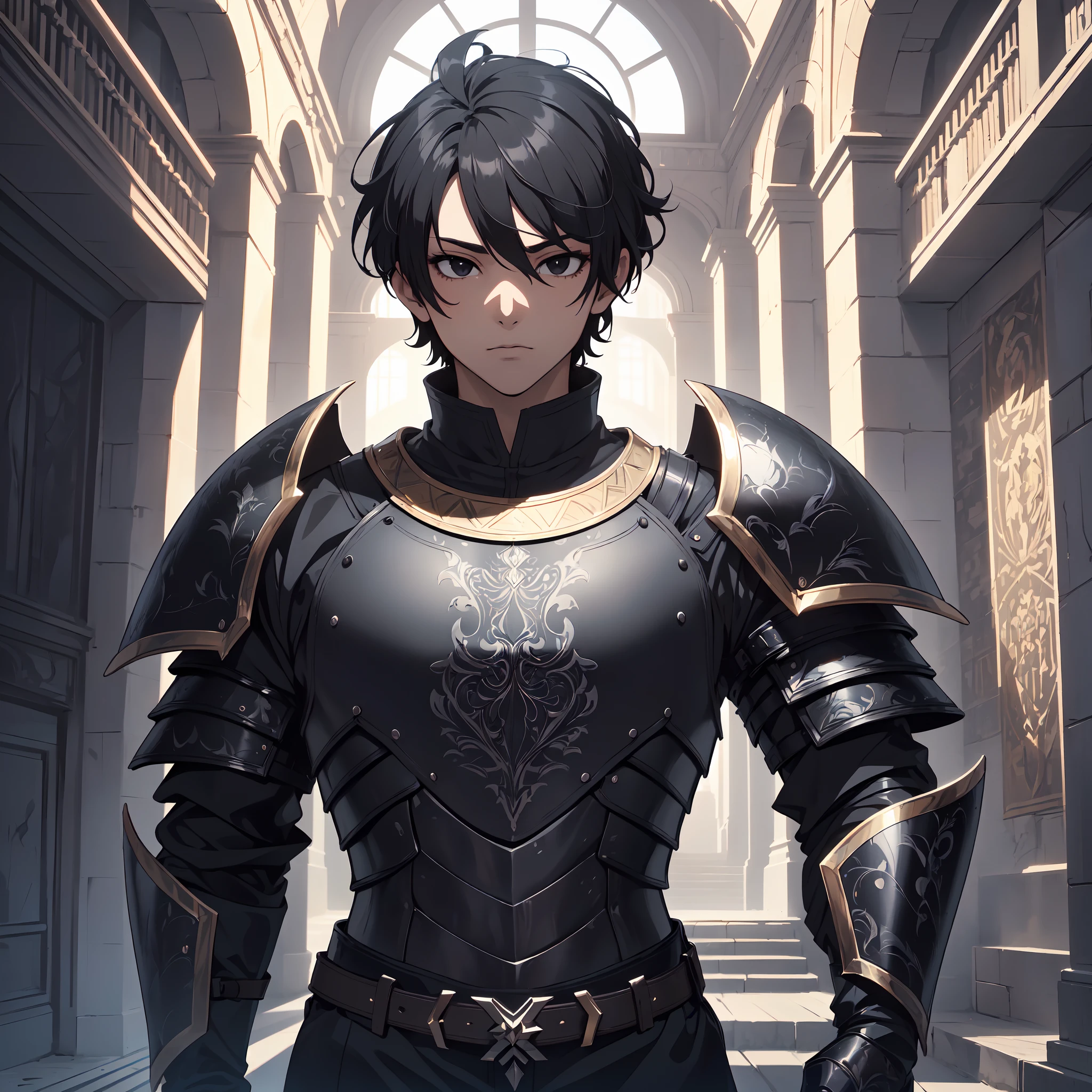 128K Ultra High Definition,
128K Ultra High Quality,
128K Ultra High Resolution,
Best Definition,
Best Quality,
Best Resolution,
Perfectly Detailed,
Perfectly Designed,
Extremely Detailed,
Extremely Designed,
Hyper Detailed,
Hyper Definition,
Hyper Quality,
Hyper Resolution,
Masterpiece,
(((Anime))),
Body Shot,
(((Boy))),
Handsome,
Muscular Body,
(((Black Short Hair))),
(((Black Eyes))),
(((Hyper Detailed & Perfectly Designed Black Obsidian Armor Plates))),
(((Hyper Detailed & Perfectly Designed Engraving Baron Armor))),
(((Inside Of Medieval Royal Palace Background Scenery))),