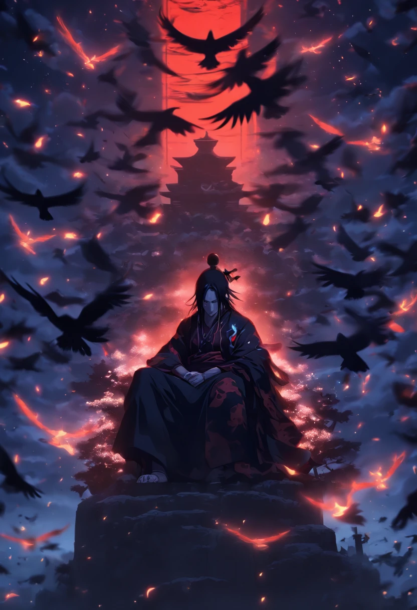 Itachi Uchiha on a moonlit night sitting on a black throne with crows circling around him, beautiful, eerie, mystical, 8K,  cinematic, moody vigilante
Itachi Uchiha on a moonlit night sitting on a black throne with crows circling around him, cinematic, dark, dramatic lighting
Itachi Uchiha on a moonlit night sitting on a black throne with crows circling around him, hyperrealistic, ultra detailed, 8k, artstation trending, --w 600
Itachi Uchiha on a moonlit night sitting on a black throne with crows circling around him, dramatic landscape, octane render, soft focus, --ar 9:21
Itachi Uchiha on a moonlit night sitting on a black throne with crows circling around him wearing colorful robes and jeweled crowns, 4k, octane render, photorealistic, hyper detailed, —ar 21:9
Itachi Uchiha on a moonlit night sitting on a black throne with crows circling around him, photorealism
Itachi Uchiha on a moonlit night sitting on a black throne with crows circling around him, with beautiful silver lightning, fantasy, photography, --ar 9:16