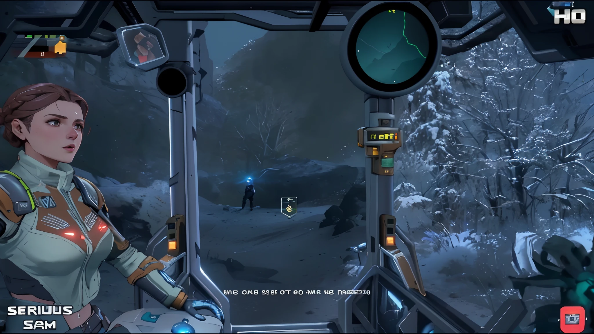 nsfw, A closeup of a person in a sci-fi crop top, Imagens de jogabilidade, gameplay video, jogo de tiro em primeira pessoa hud, Captura de tela do videogame, Captura de tela do videogame>, gameplay screenshot with ui, Jogabilidade, in - imagens do jogo, Imagens do jogo, capturar de tela do jogo, Quadro do filme Prometheus, capturar de tela de jogabilidade, capturar, jogabilidade ainda, capturar de tela do videogame