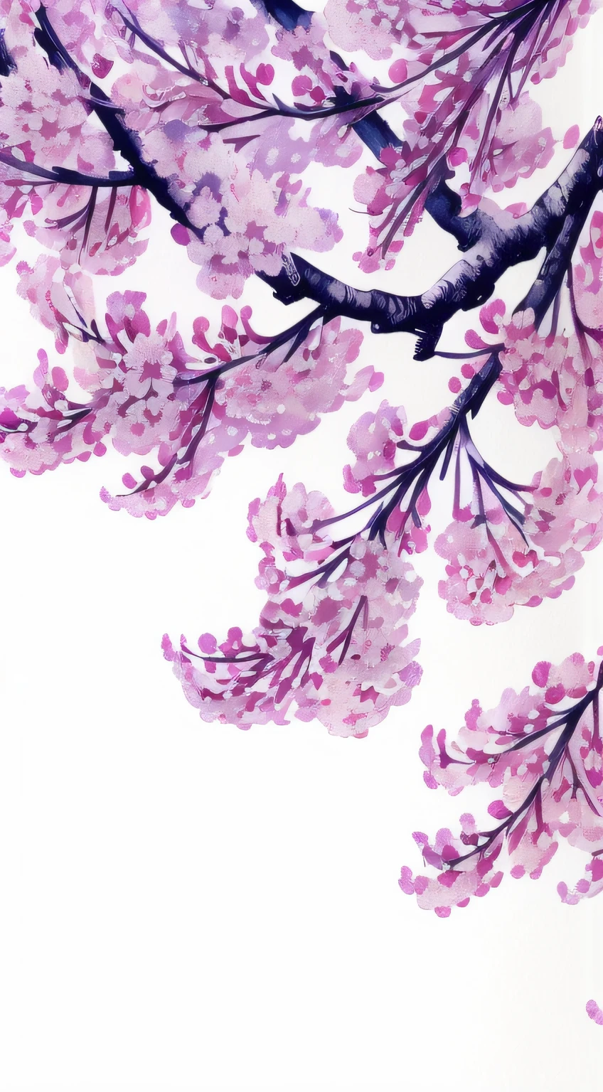 (best quality,4k,8k,highres,masterpiece:1.2),ultra-detailed,(realistic,photorealistic,photo-realistic:1.37),watercolor and ink painting,white background,plum blossom pattern,blue and white line drawing,reasonable design,clear lines,(linear, monochrome color)