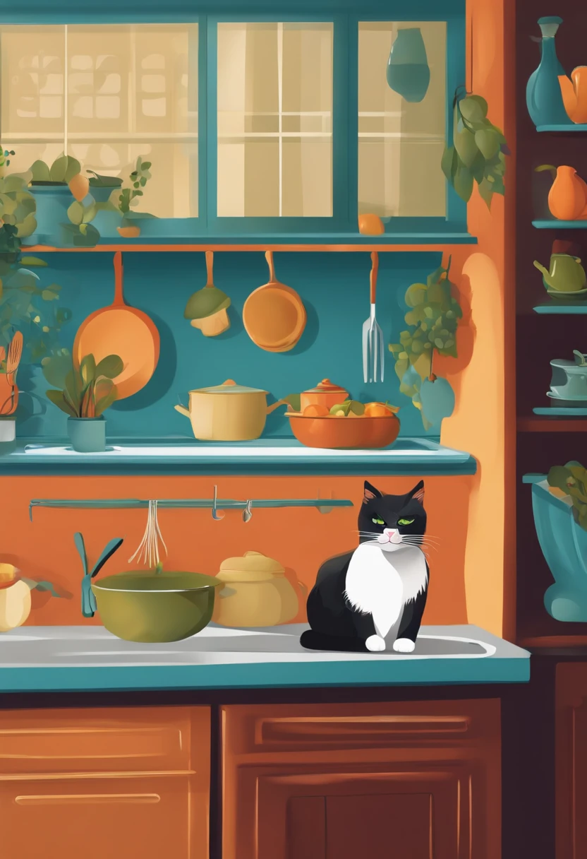 Cat in the kitchen