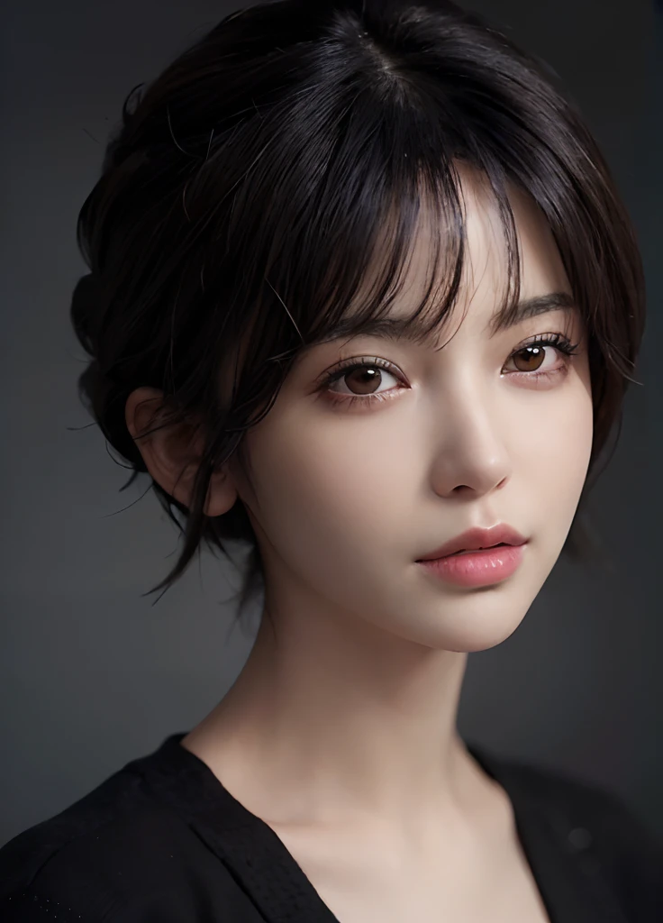 (masterpiece:1.3), (8k, photorealistic, RAW photo, best quality: 1.4), (1girl), beautiful face, (realistic face), (black hair, short hair:1.3), beautiful hairstyle, realistic eyes, beautiful detailed eyes, (realistic skin), beautiful skin, (sweater), absurdres, attractive, ultra high res, ultra realistic, highly detailed, golden ratio