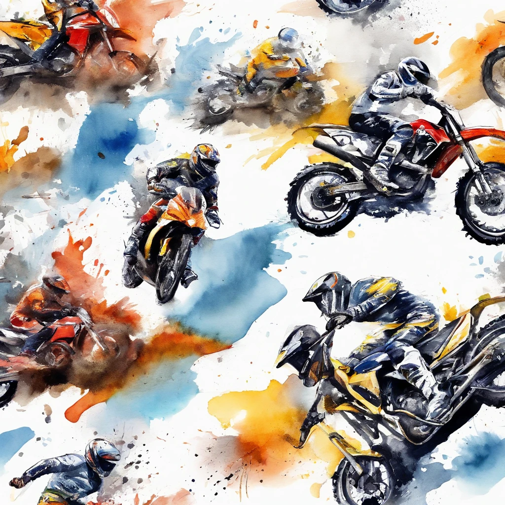 Action shot of motorcycle racer, Racing motorcycles, synthetic wave, tshirt vector, Gather in a circle, Sunset, contours, White background, illustration