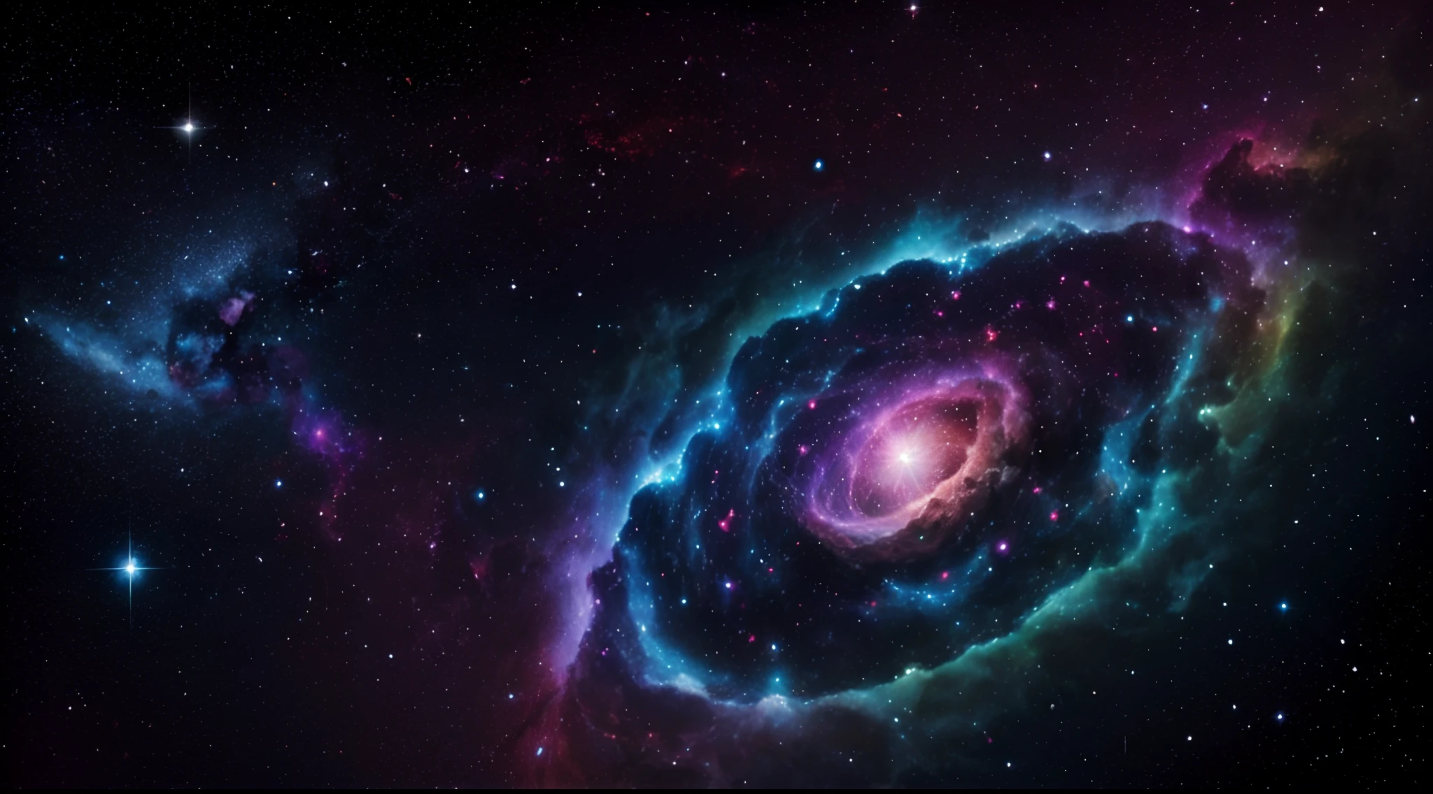 A close up of a galaxy with a star in the background - SeaArt AI