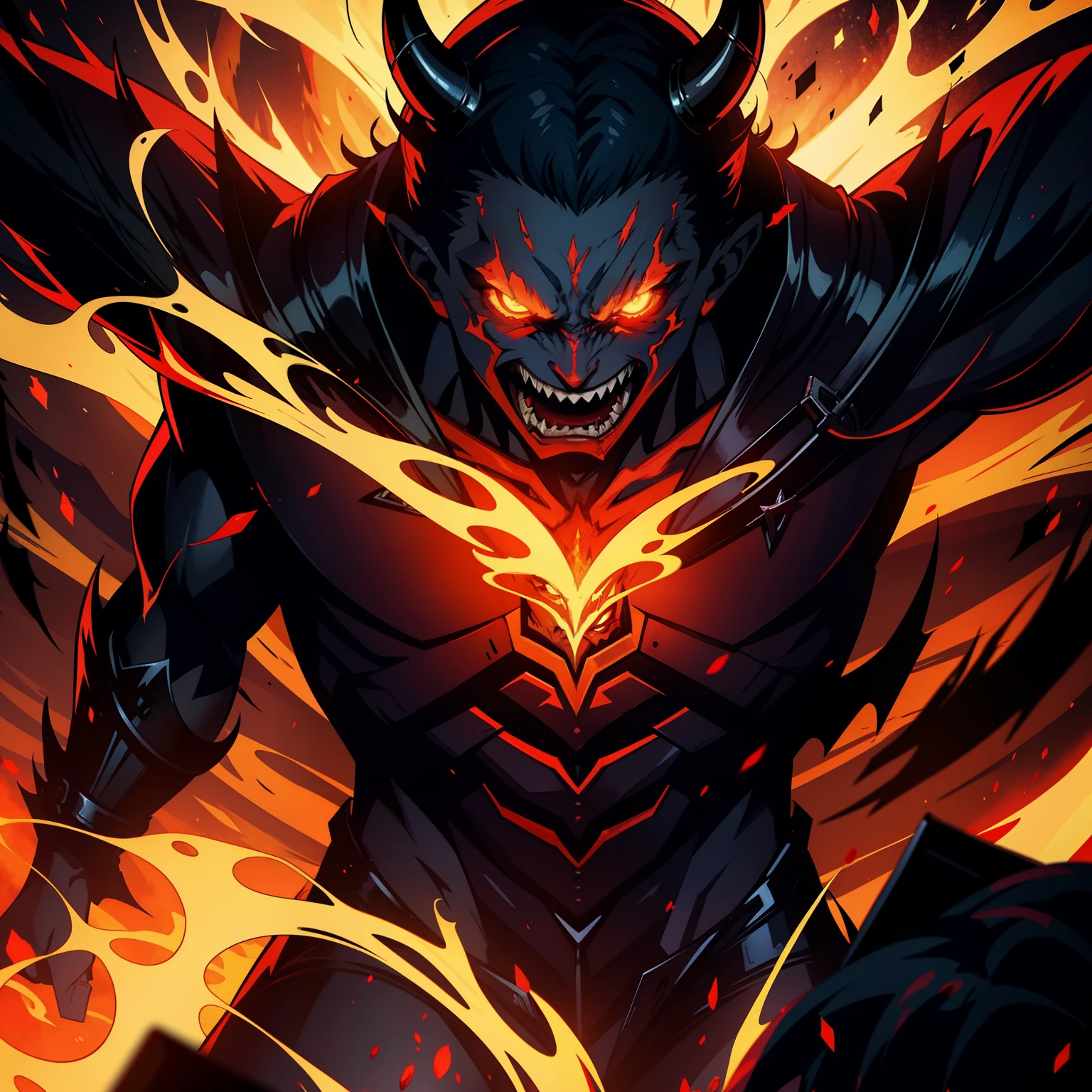 The evil devil with demons hell blazing fire super detailed scene show full poses of Devil and demons Dynamic shot centerpiece cinematic scene scenes movie Epic Legendary