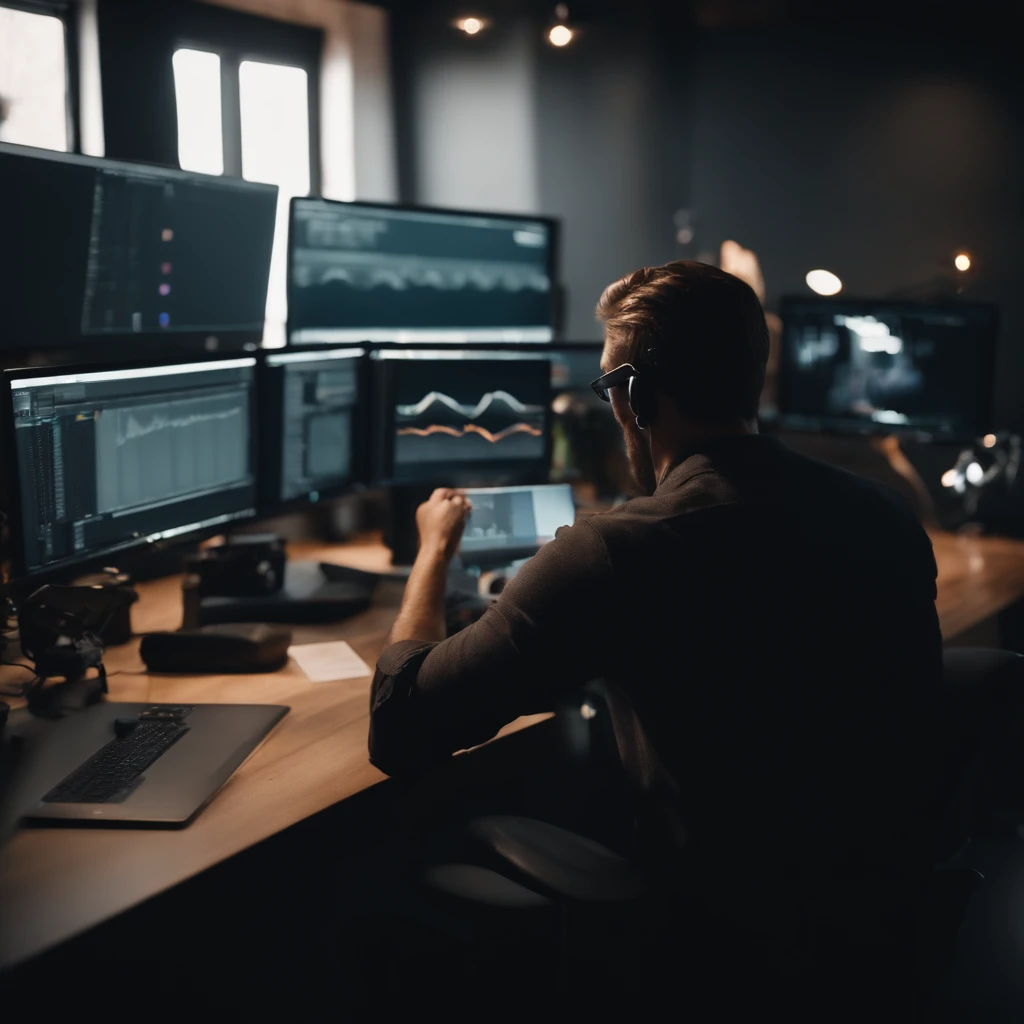 video editors and motion designer working in studio