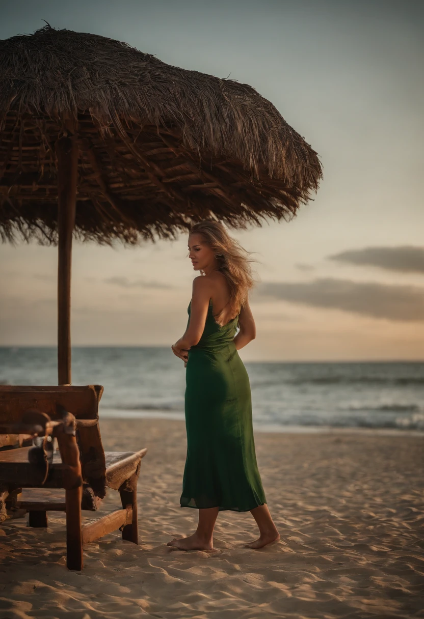 hermosa mujer con cabello rubio liso extra largo, ojos verdes seductores detallados, piernas largas y sexys, with small shorts, camiseta, ((rasgos faciales detallados)), (piel finamente detallada), pale-skin, textura realista de la piel, detalles extremos de la piel, (poros: 0.1), en el fondo hermosa playa, obra maestra de mejor calidad, fotorrealista, hiperrealista, detallada, 8k, HDR, (Color suave: 1.2), poca profundidad de campo,  luz amplia, alto contraste, Contre-Jour, flowering, destellos de luz, chromatic abberation, foco nítido, foto en color RAW