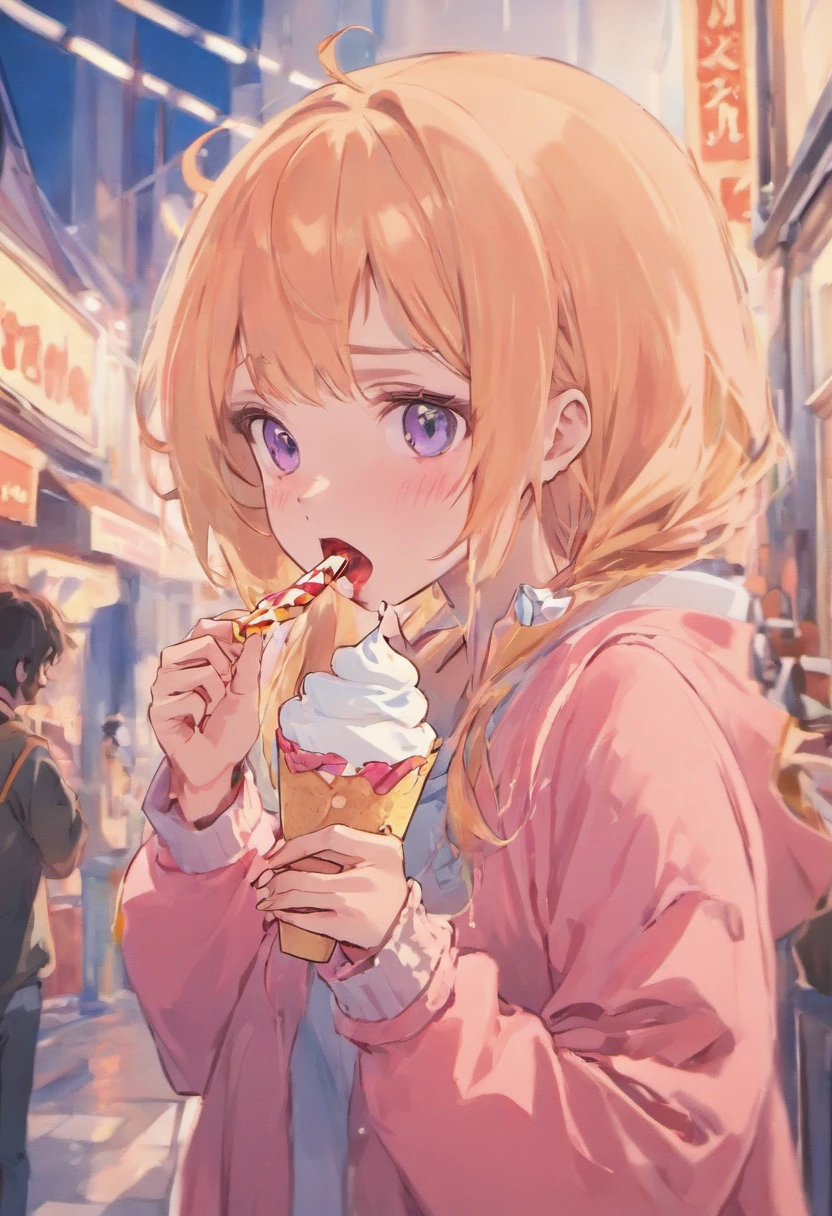 hot anime girl sucking an ice cream