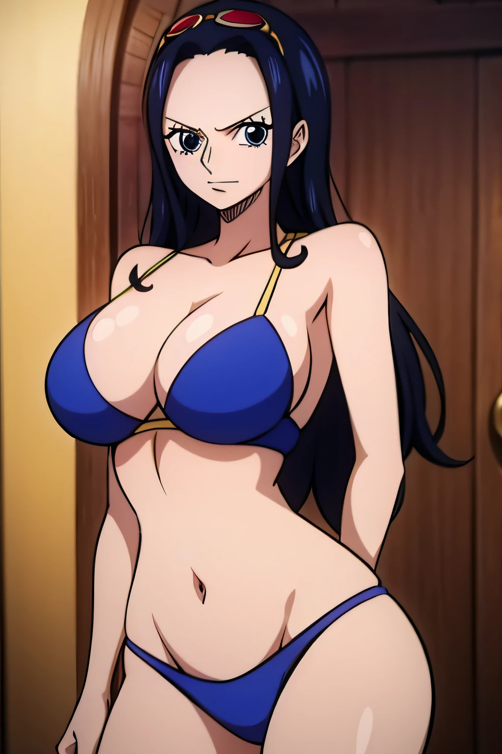 Robin de One Piece, Pose sexy, Y si , Elly, 8k, anime, ribera, Gran Theta, grande, ojos azules, senos, bikini