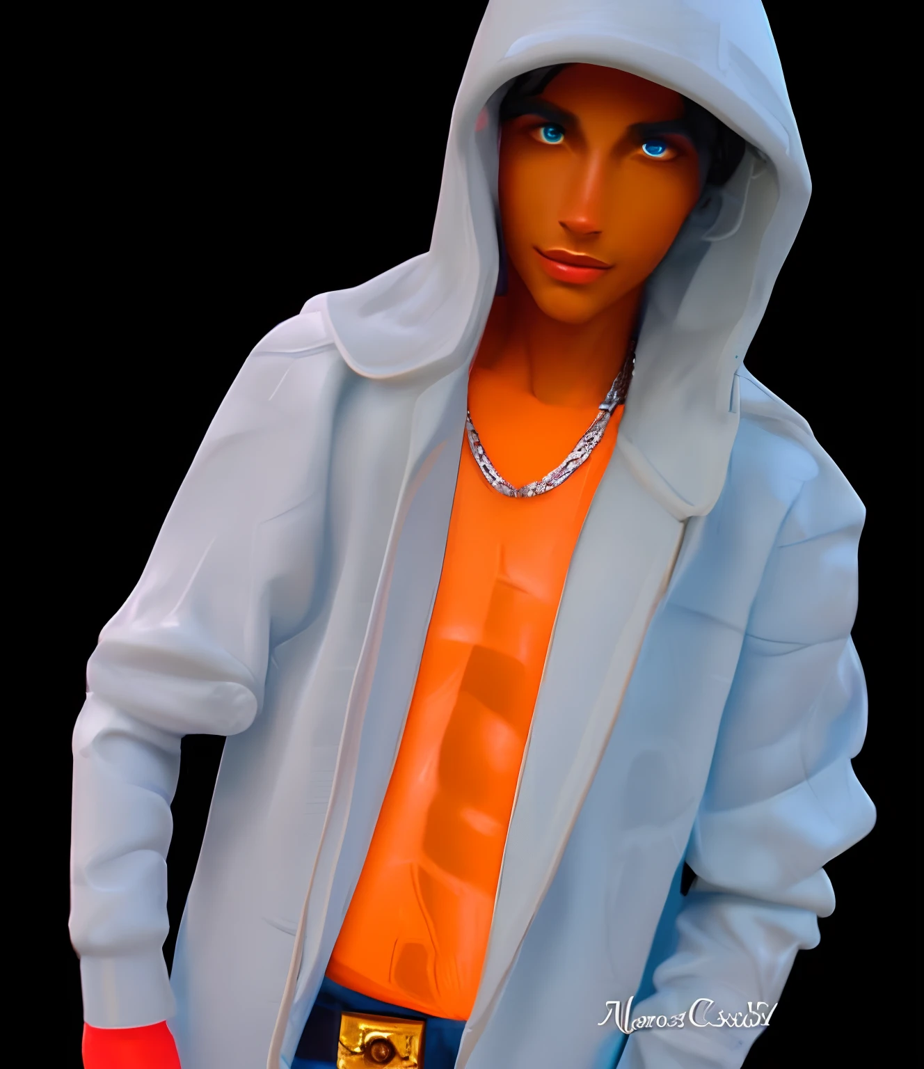boy with coffer futuristic background realisti c realisti face
