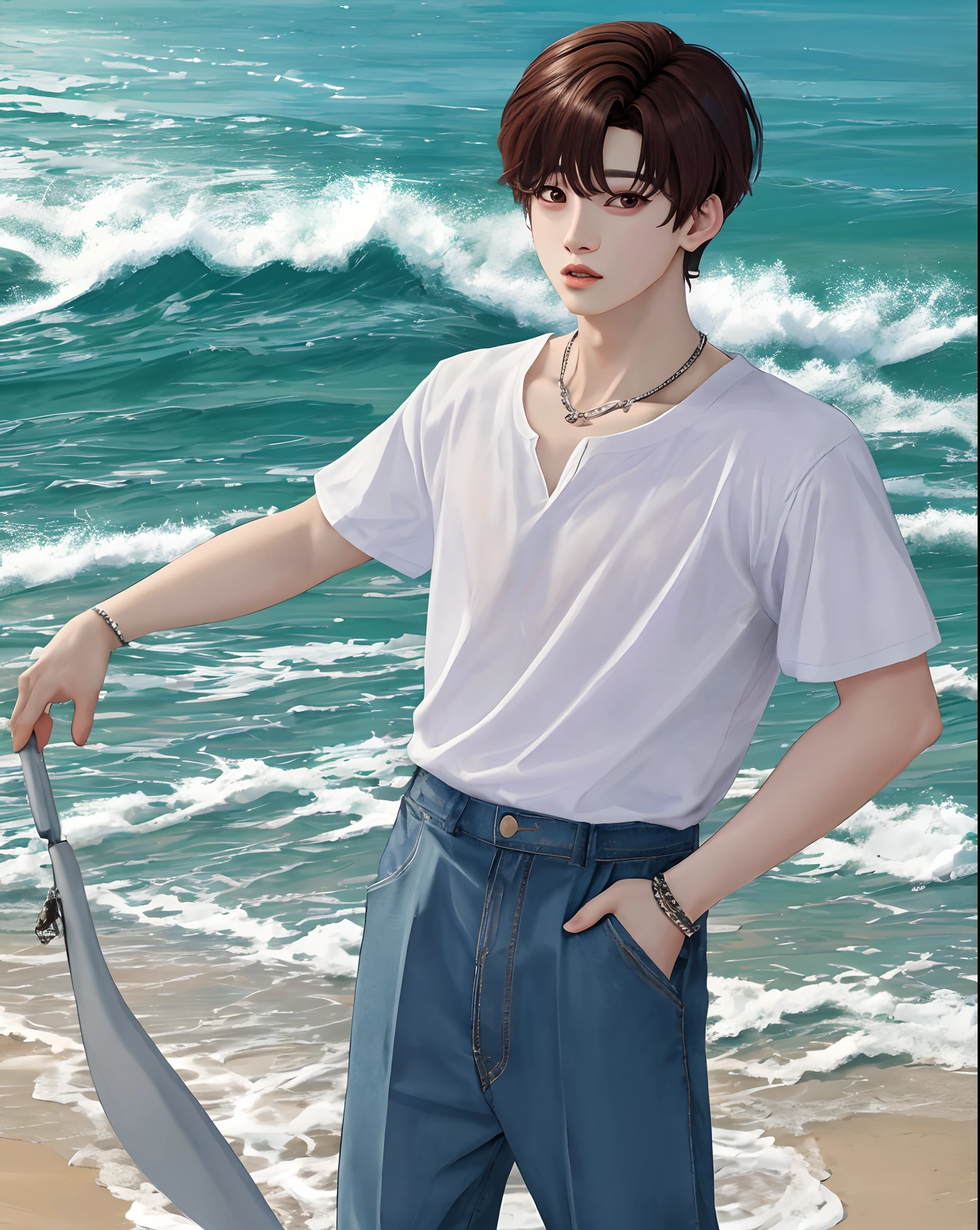 jungkook na praia sem blusa