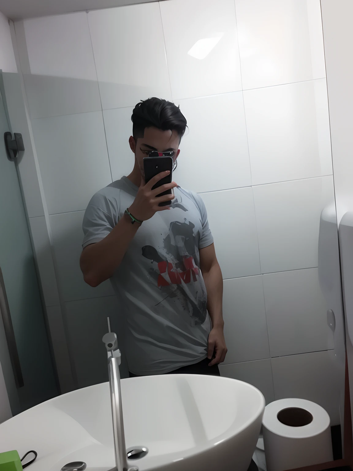 there is a man taking a selfie in a mirror, caio santos, mateus 9 5, imagem de perfil, andres rios, Directed by: Nandor Soldier, david rios ferreira, daniel mirante, Carmelo Blandino, Jose Miguel Romano Francisca, 2 3 anos, 2 2 anos, Simon Hollosy, 2 4 anos