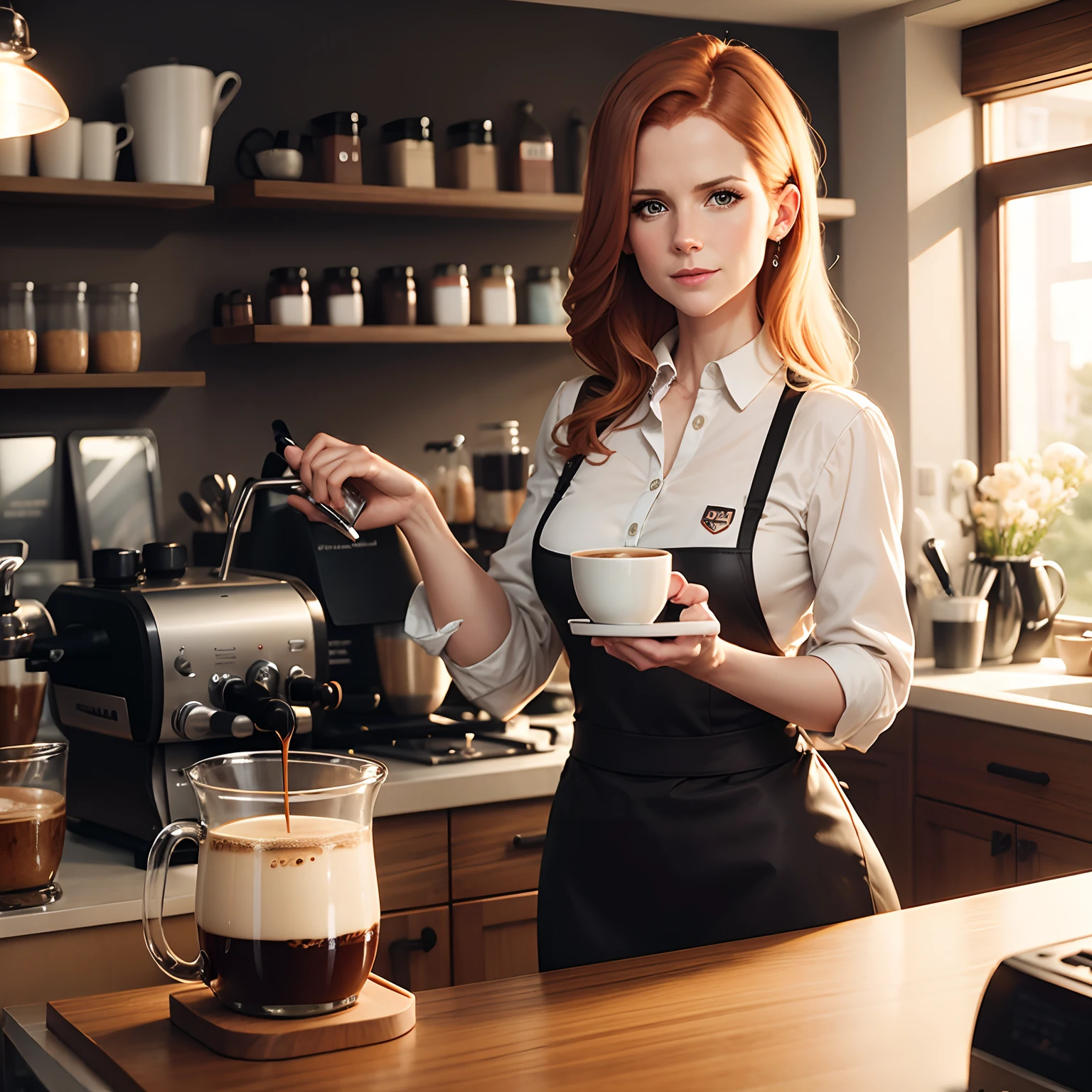 Sarah Gray Rafferty as a coffee barista