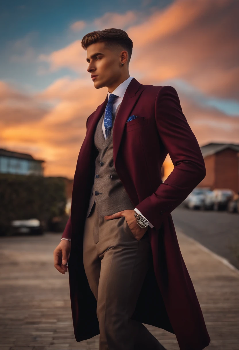 Young man with a fade haircut wearing a suit