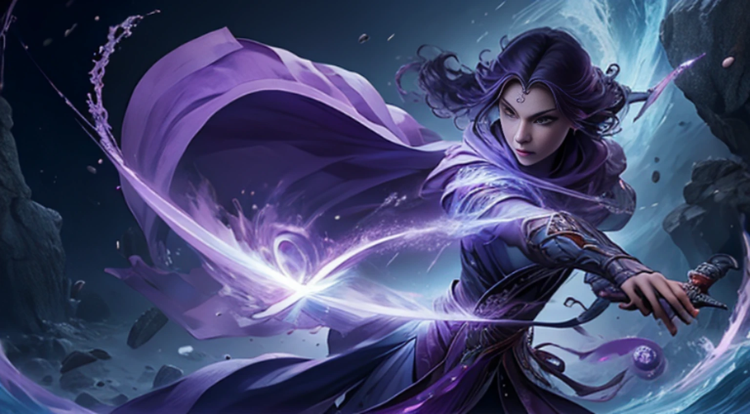 Purple-haired woman in dark dress holding a sword and purple scarf, Liliana Vess, Conceito-Arte | germe da arte, Artgerm Julie Bell Beeple, WLOP e Artgerm, Fleuma no escarro, Muco | germe da arte, sedutora mulher mesmer, Artgerm e WLOP, Arte fleuma fleuma, ocultista feminino