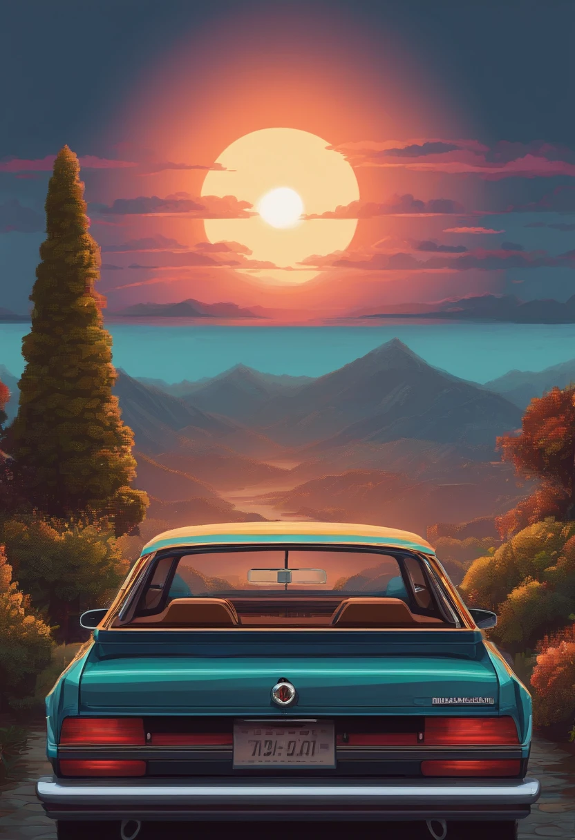 Pixel art car