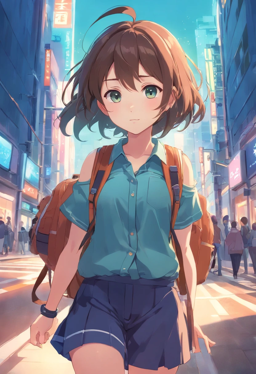 Close-up of cartoon character holding backpack, anime chibi, Chibi Girl, Chibi Art, pretty anime girl, chibi anime girl, anime chibi, Non-pixiv digital art, Pixiv Contest Winner, Nice anime, pixiv, ami, Hatsune's Friend, kawaii chibi |, Advanced Digital Chibi Art, girl loli, cute character, Cute art