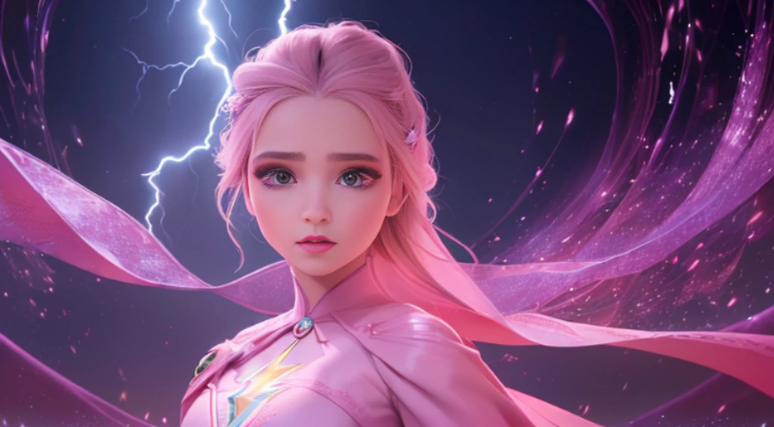 A woman in a light pink dress standing in a cherry forest, Artgerm, paisagem realista, Artgerm detalhado, olhos perfeitos, rosto perfeito, Ultra Detalhado, tiro de corpo inteiro, (Skindentation: 1.5), realista, realista, (obra-prima: 1.5), arte conceitual, detalhes intrincados, altamente detalhado, realista, octane rendering, 8K, motor irreal, dinamic pose, melhor qualidade, alta resolução, (rosto realista: 1.1), (hiper-realismo: 1.1) , ((full_body)), olhos perfeitos, (pele brilhante: 1.2), ((penteado))), ((perfect hands))), (fundo muito detalhado), ((dynamic background), ((lightning), (lightning), ((1girl)), Vestindo um manto, (((Manto de fluxo))), ((Olhos detalhados, Olhos de alta qualidade, Rosto de alta qualidade)), vestido rosa claro extremamente complexos, magical robes), casting lightning, eletricidade, spinning flame, radiation, spark, smoke, magia, (dramatic), epic, campo de batalha, profundidade de campo, bokeh, 4k, gotica, cinzas, particules.