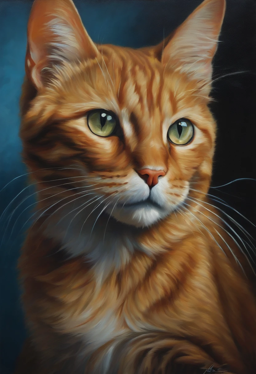 A cat, art by Tim Jacobus, oil painting